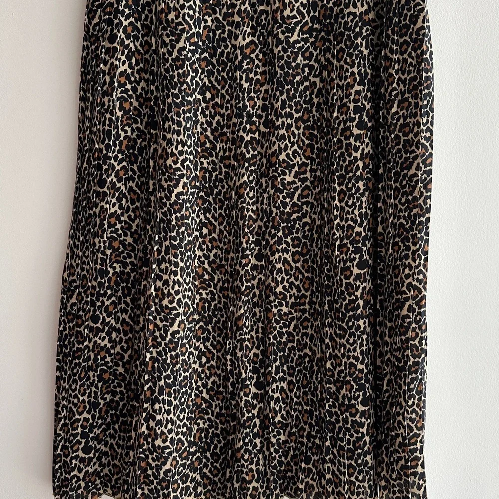 J. Crew Cheetah Print Pleated Midi Skirt, Size 8